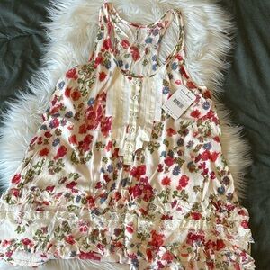 F r e e  P e o p l e • Floral ruffle tank top